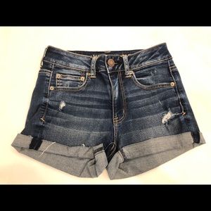 Hi-Rise Shortie Denim Shorts